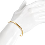 K18 プレート 喜平ブレスレット 2面シングル 18cm 引輪