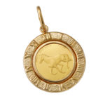 K24 純金 コインペンダント パンプホース ホースシュー デザインフレーム No.5