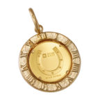 K24 純金 コインペンダント パンプホース ホースシュー デザインフレーム No.5