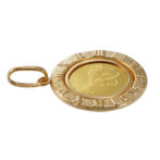 K24 純金 コインペンダント パンプホース ホースシュー デザインフレーム No.5