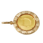 K24 純金 コインペンダント パンプホース ホースシュー デザインフレーム No.5