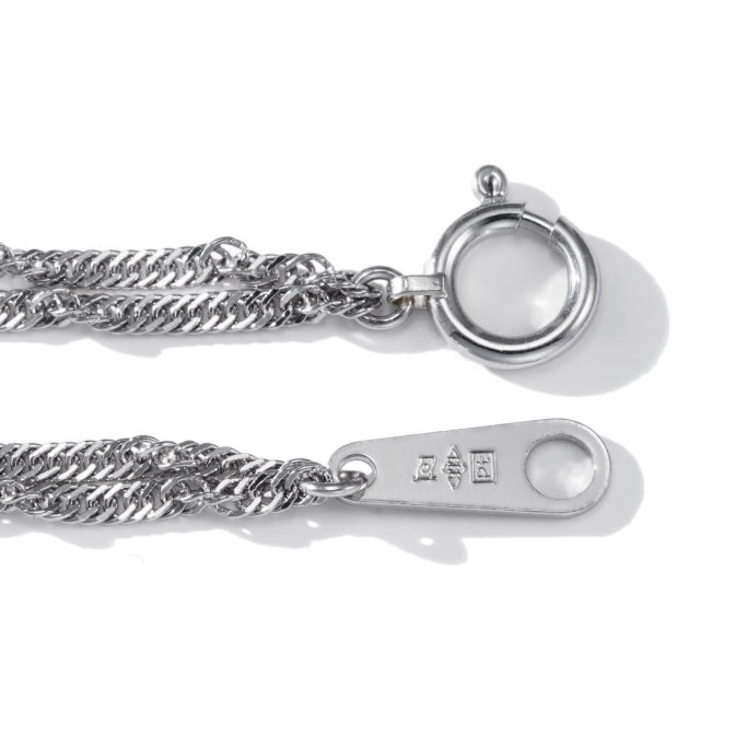 Pt999 純プラチナ スクリュー 2連ブレスレット 17cm