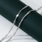 Pt999 純プラチナ スクリュー 2連ブレスレット 17cm