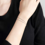 Pt999 純プラチナ スクリュー 2連ブレスレット 17cm