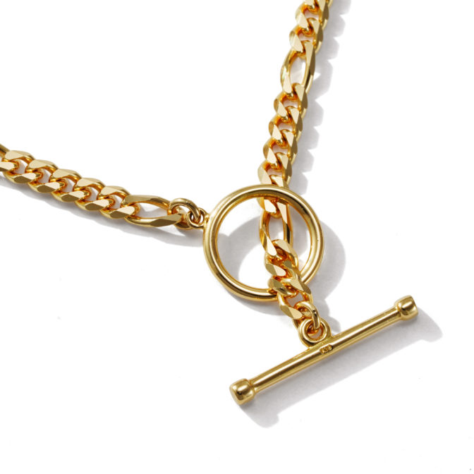 K18 18金 OT フィガロブレスレット 6面カット 3.4mm幅 16cm