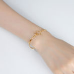 K18 18金 OT フィガロブレスレット 6面カット 3.5mm幅 18cm