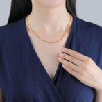 K18 18金 OT フィガロネックレス 6面カット 3.5mm幅 45cm