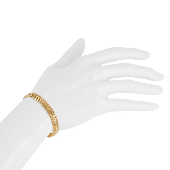 K18 18金 ハートビスマルク ブレスレット 6.5mm幅