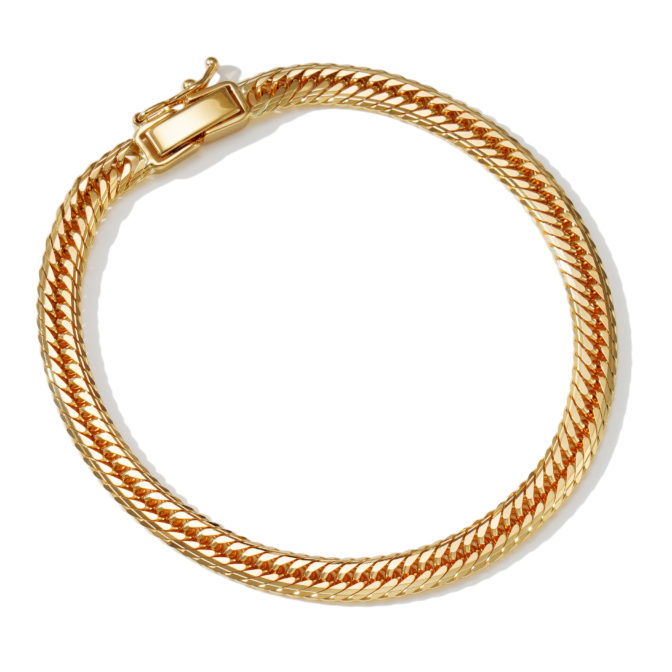 K18 18金 喜平ブレスレット 14面トリプル Mカット 約8g 18cm 4mm幅 中折れ