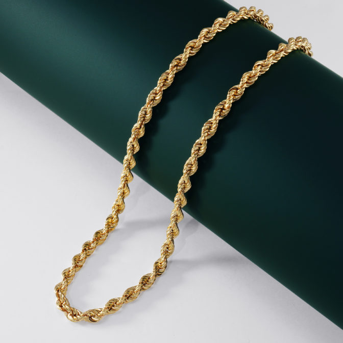 K18 18金 ロープ ネックレス 5.4mm幅