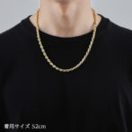 K18 18金 ロープネックレス 52cm 5.4mm幅