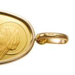 K24 純金 コイン インゴット ペンダント マリア 2.5g オーバル シンプルフレーム