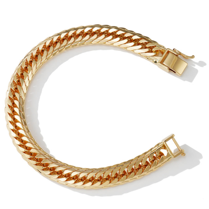 K18 18金 喜平ブレスレット 14面トリプル Mカット 50g 20cm 9.7mm幅 中折れ シングルストッパー