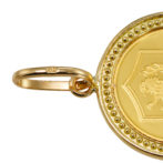K24 純金 コインペンダント クラウン 1/25oz ミルフレーム