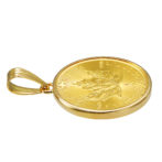 K24 純金 コインペンダント メイプルリーフ 1/2oz シンプルフレーム