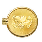 K24 純金 コインペンダント メイプルリーフ 1/2oz シンプルフレーム