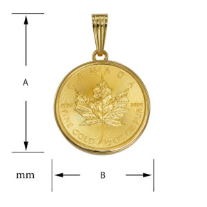 K24 純金 コインペンダント メイプルリーフ 1/2oz シンプルフレーム