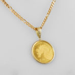 K24 純金 コインペンダント ドラゴン 龍 辰 1/10oz シンプルフレーム