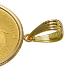 K24 純金 コインペンダント ドラゴン 龍 辰 1/10oz シンプルフレーム