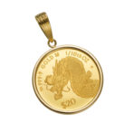 K24 純金 コインペンダント ドラゴン 龍 辰 1/10oz シンプルフレーム