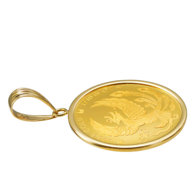 K24 純金 コインペンダント 鳳凰 フェニックス 1/10oz