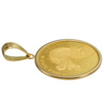 K24 純金 コインペンダント ドラゴン 龍 辰 1/10oz シンプルフレーム