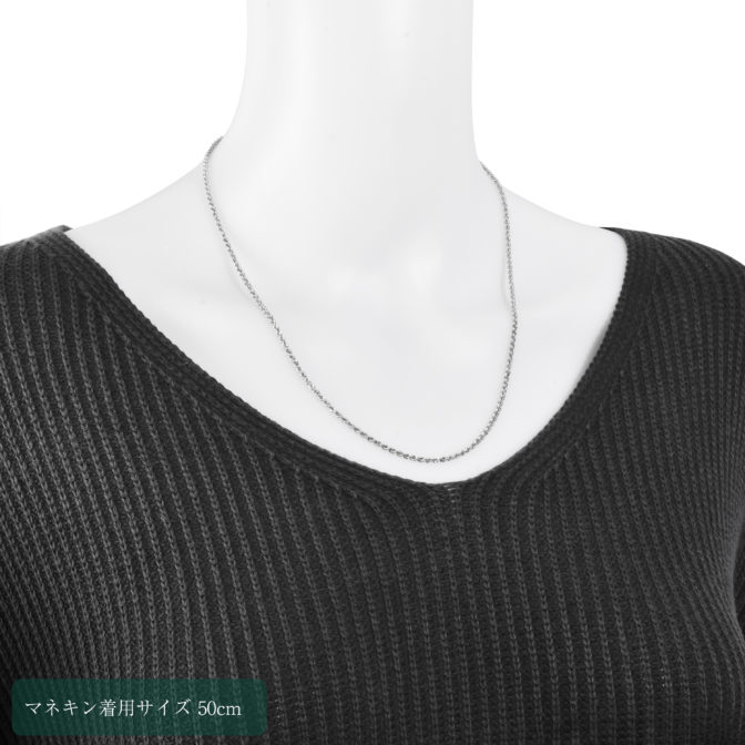 K18WG 18金 ホワイトゴールド ロープネックレス 2.1mm幅 選べる長さ