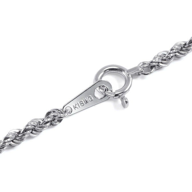 K18WG 18金 ホワイトゴールド ロープネックレス 2.1mm幅 選べる長さ