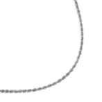 K18WG 18金 ホワイトゴールド ロープネックレス 2.1mm幅 選べる長さ