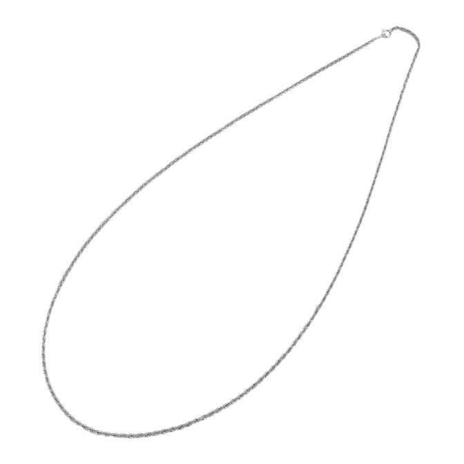 K18WG 18金 ホワイトゴールド ロープネックレス 2.1mm幅 選べる長さ