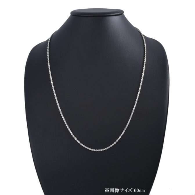 K18WG 18金 ホワイトゴールド ロープネックレス 2.1mm幅 選べる長さ