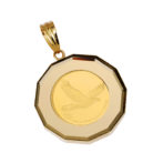 K24 純金 コインペンダント インディアン イーグル 1/25oz 12角ガラス ゴールド