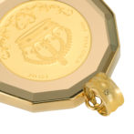 K24 純金 コインペンダント クラウン 獅子1/25oz 12角ガラス ゴールド