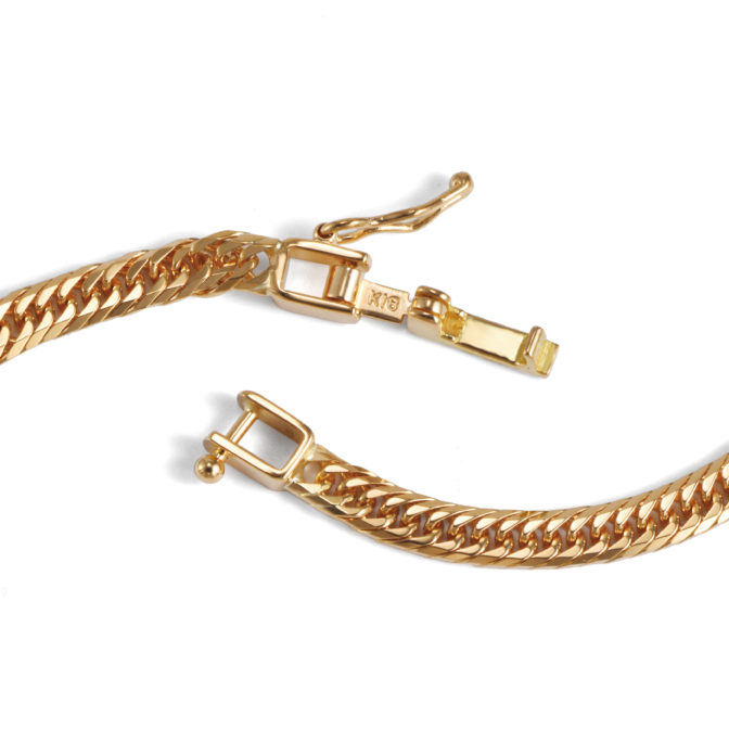 K18 18金 喜平ネックレス 8面トリプル フラットカット 12.5g 50cm 3.2mm幅