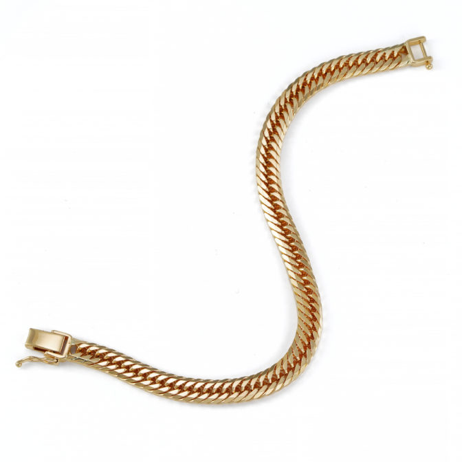 K18 18金 喜平 ブレスレット 8面トリプル フラットカット 20g 18cm 6.1mm幅