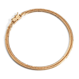 K18 18金 喜平ブレスレット 8面トリプル フラットカット 4.7g 17cm 3.2mm幅 中折れ