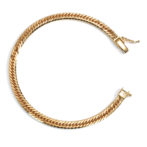 K18 18金 喜平 ブレスレット 8面トリプル フラットカット 9g 17cm 4.4mm幅