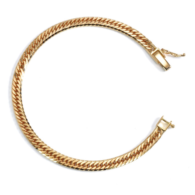 K18 18金 喜平ブレスレット 8面トリプル フラットカット 9g 17cm 4.4mm