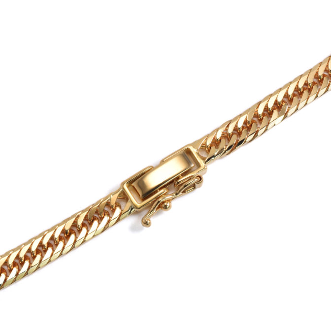 K18 18金 喜平 ブレスレット 8面トリプル フラットカット 9g 17cm 4.4mm幅