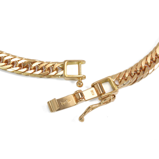 K18 18金 喜平 ブレスレット 8面トリプル フラットカット 9g 17cm 4.4mm幅