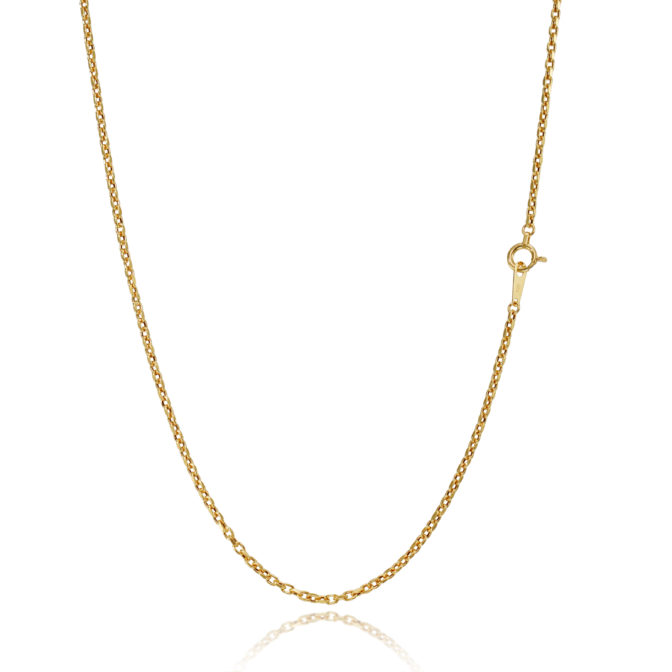 販売終了：K18 18金 フラットカット アズキ ネックレス 1.6mm幅 38cm～80cm 選べるサイズ