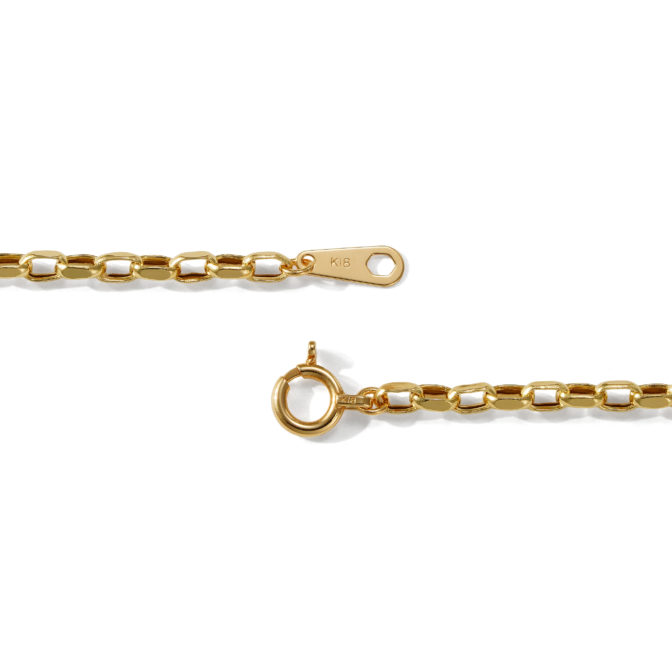 K18 18金 スクエア アズキ ネックレス 2mm幅