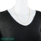 K18 18金 スクエア アズキ ネックレス 2mm幅 50cm