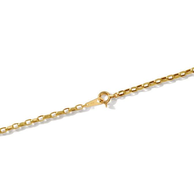 K18 18金 スクエア アズキ ネックレス 2mm幅