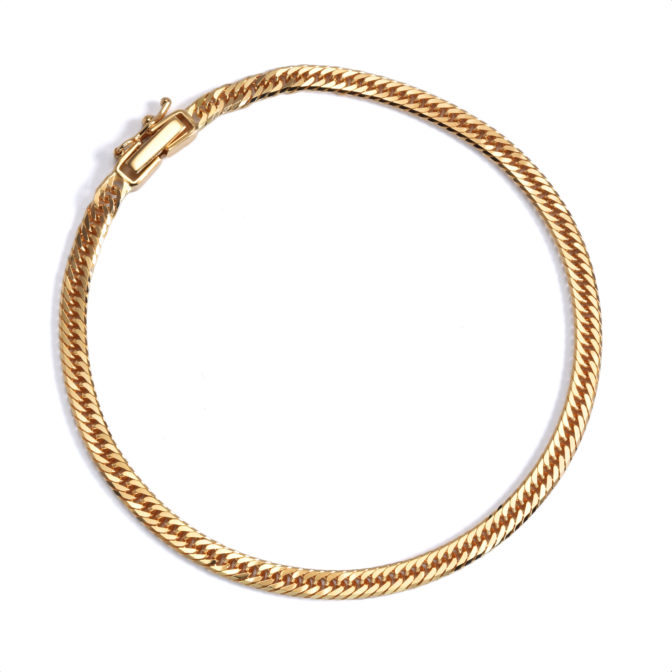 K18 18金 喜平ブレスレット 8面トリプル フラットカット 5g 18cm 3.2mm幅 中折れ