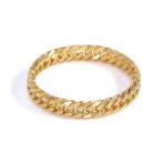 K18 6面ダブル 喜平リング 3.6mm幅 ハードタイプ