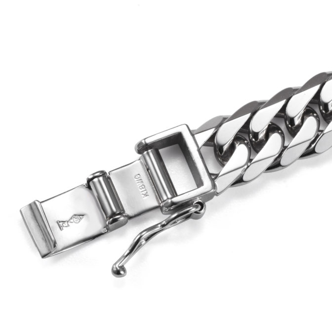 K18WG 18金 ホワイトゴールド 喜平ネックレス 6面ダブル 100g 60cm 中折れ