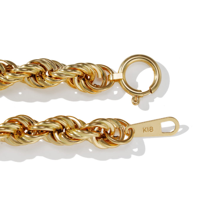 K18 18金 ロープアンクレット 5,4mm幅