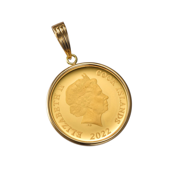 K24 純金 コインペンダント イーグル 1/10oz シンプルフレーム