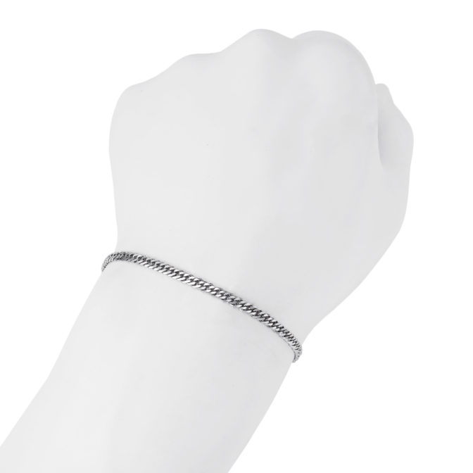 Pt999 純プラチナ 喜平ブレスレット 6面ダブル 6.7g 18cm 3.2mm幅